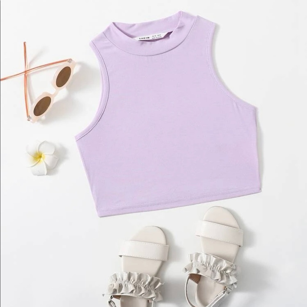 Girls SHEIN Solid Tank Top